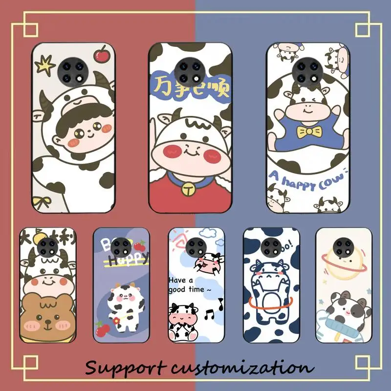 

Cute milk cow Phone Case For Xiaomi Redmi Note 8A 7 5 Note 8pro 8T 9Pro TPU Coque for note 6pro