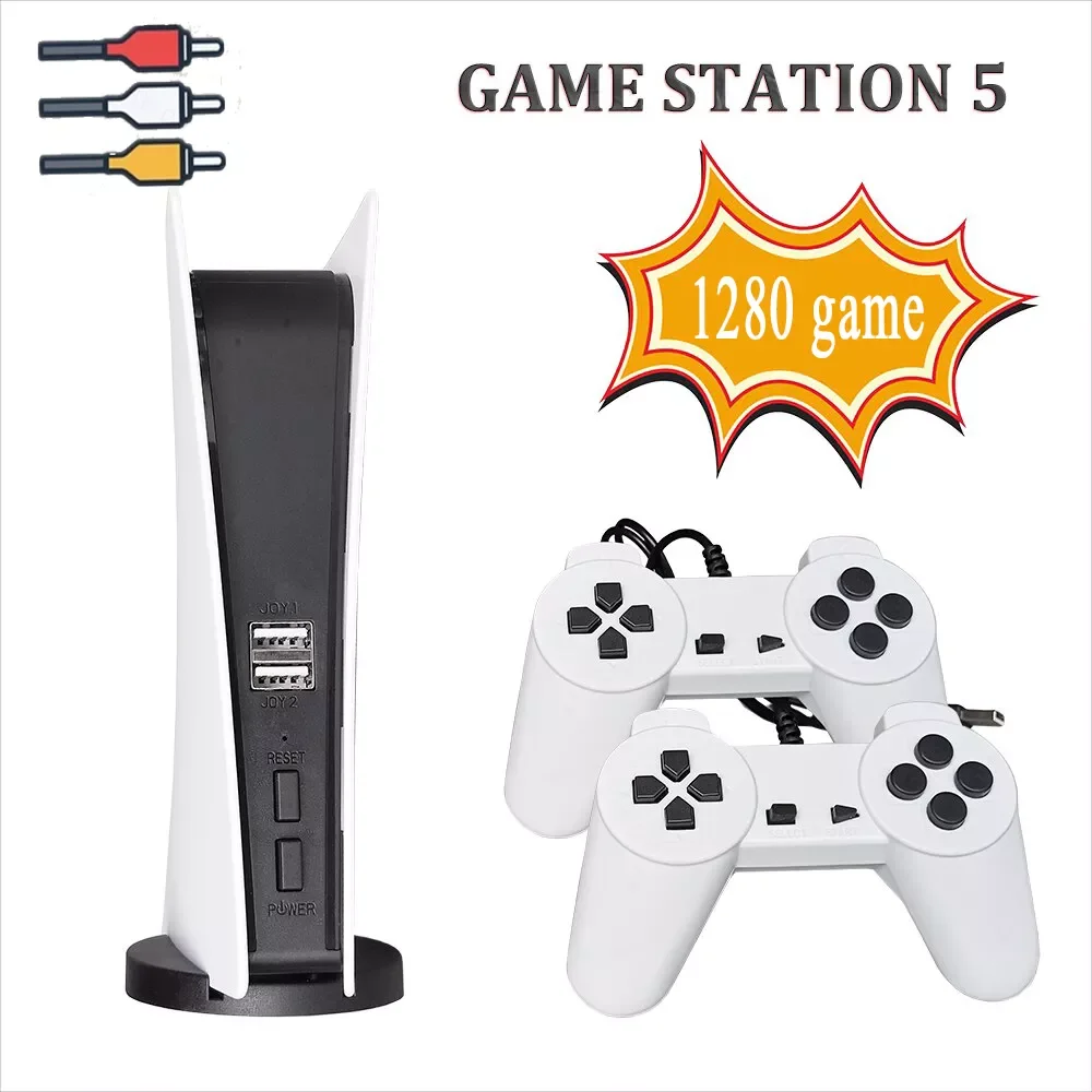 

NEW2023 Retro Game Player USB Wireless Video Game Console For Nes Double Gamepads 8 Bit Game Controller With 1280 Free Games Kid