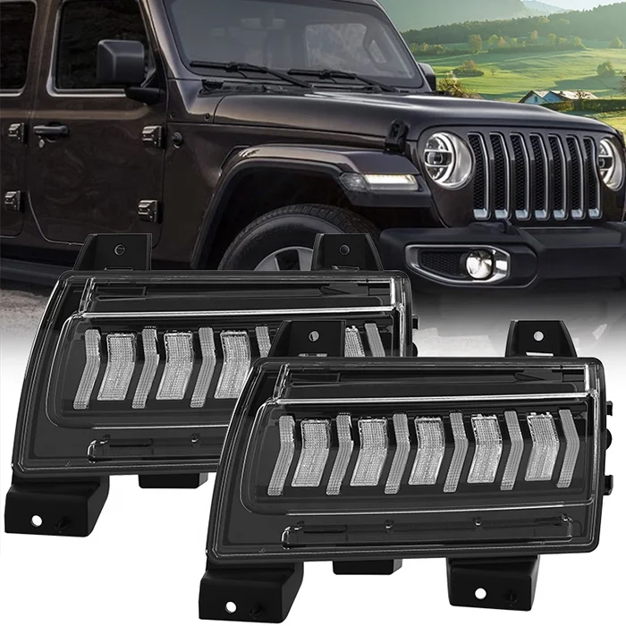 

Светодиодная лампа JL для Jeep 2018 2019 2020 Wrangler JL Sahara Rubicon, модели Fender JL DRL, дневной сигнал поворота