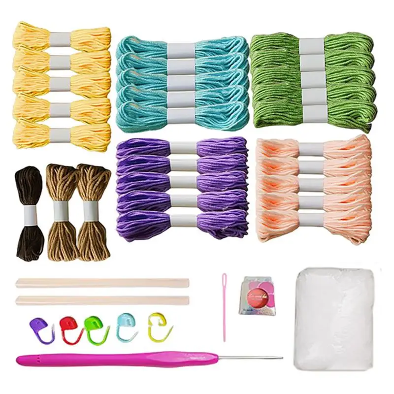  Crochet Starting Knitting Kit For Beginners Ergonomic Knitting Croche Set Yarn And Sewing Accessories Handcraft For Beginners
