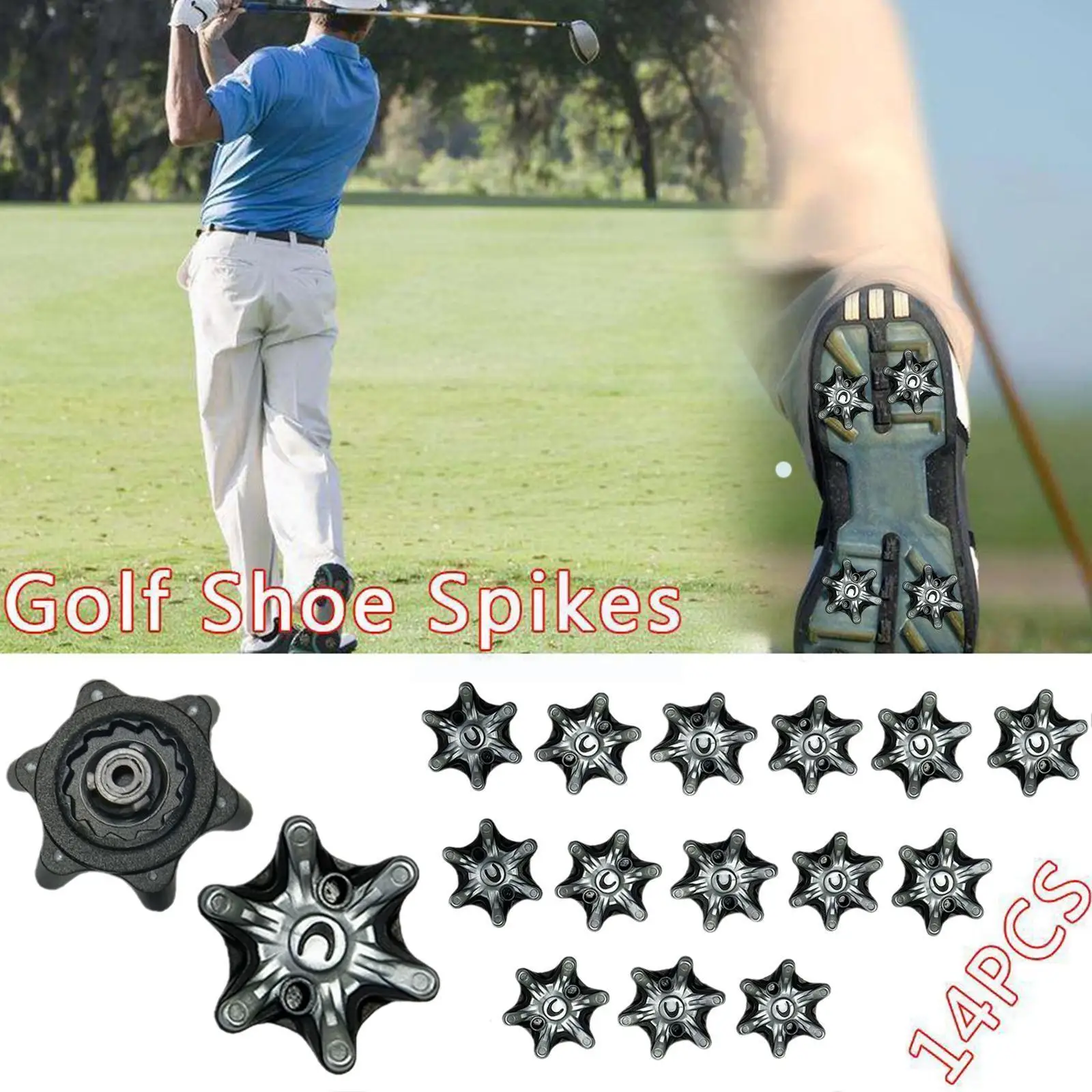 

2cm Golf Shoe Spikes Black C Shape With Holes Replacements For Most Golf Shoes Models Easy Install Golf Shoes Tooth Spikes Z9k2