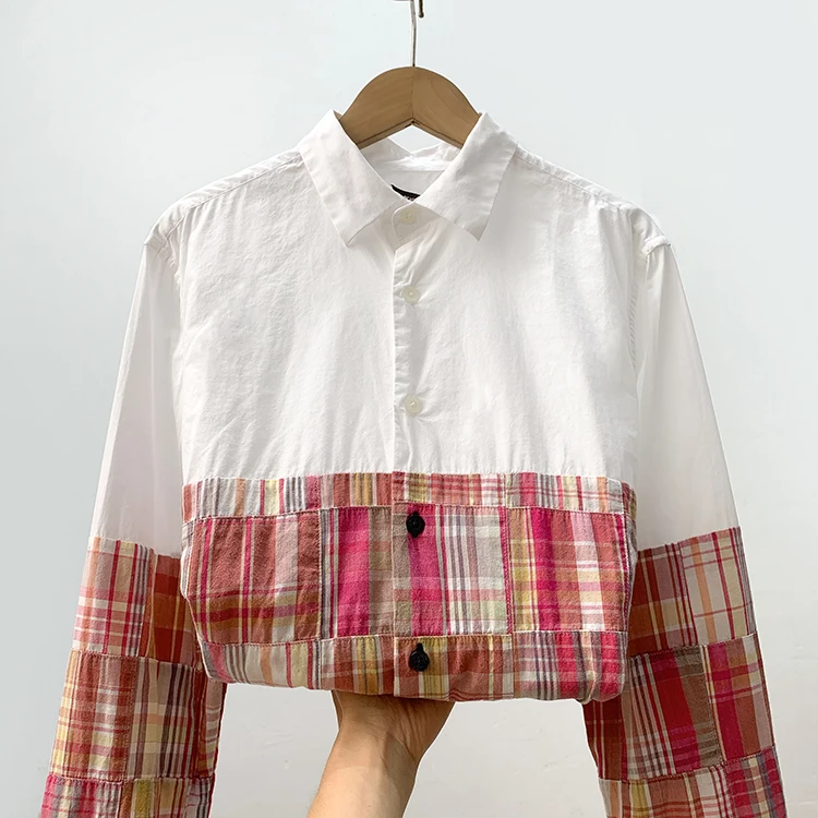 Tai * Counter Overplus Order/Женская одежда больших размеров/Пэчворк Дизайн/Клетчатые