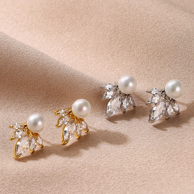 

Fashion Imitation Pearl Drop Earrings Geometric Zirconia Dangle Earring Korean Romance Party Birthday Fashion Jewelry For Women