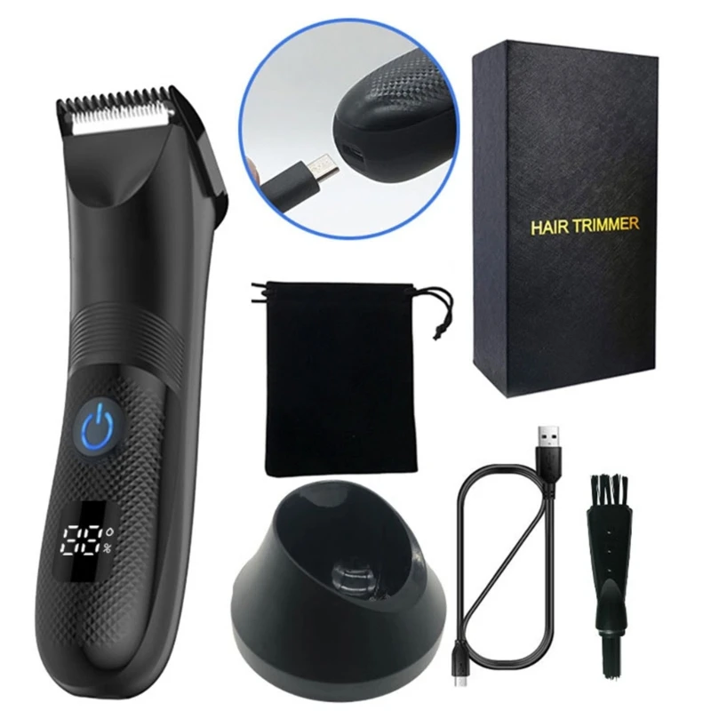 

Electric Balls Trimmer Intimate Shaver for Men Waterproof Wet/Dry Eggs and Body Groomer Testicle Shaver with LED Light