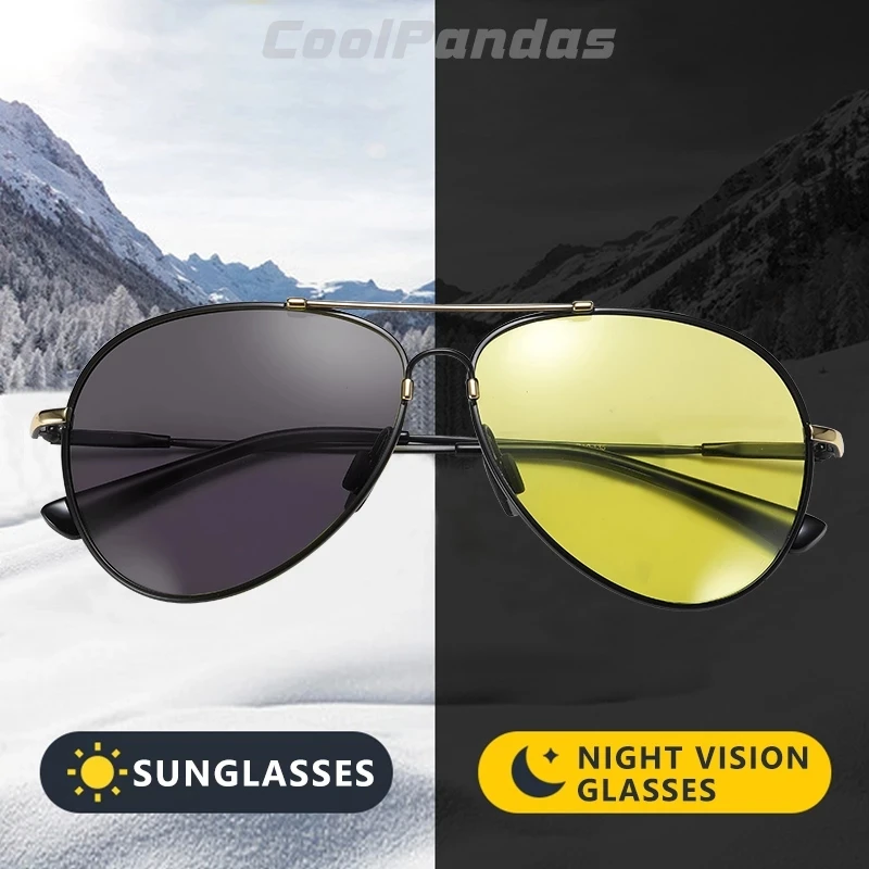 

CoolPandas Classic Photochromic Sunglasses For Men Women Day Night Vision Chameleon Polarized Pilot Sun Glasses zonnebril heren