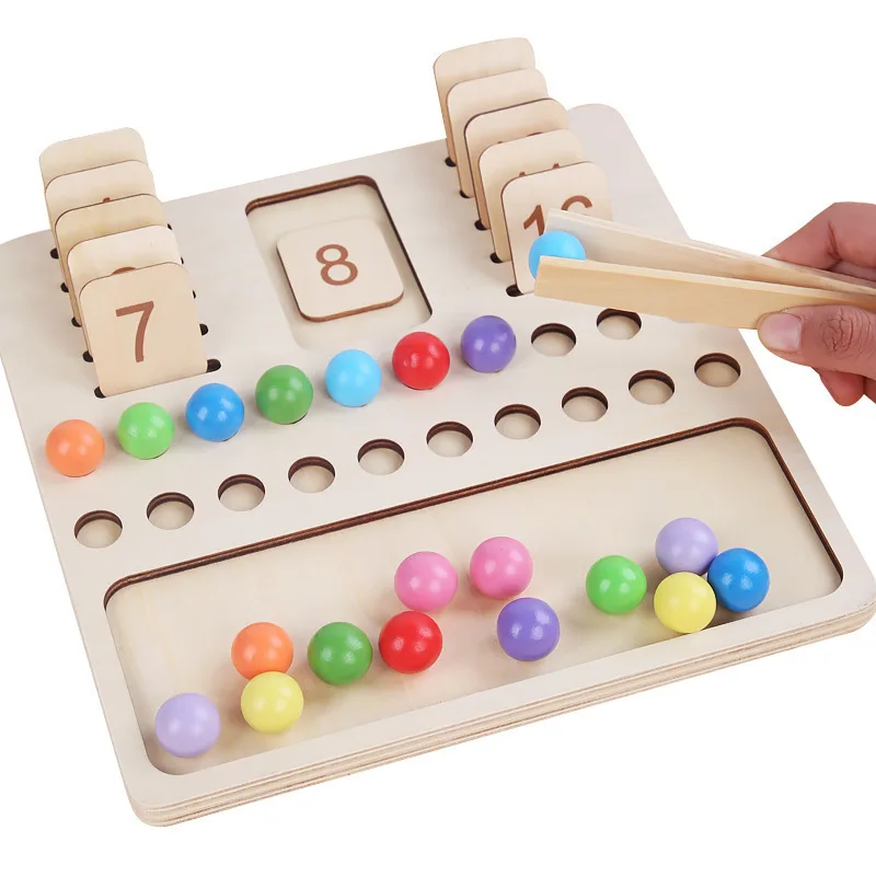 

Kids Maths Learning Toy Education Game Montessori Wooden Counting Board Beads Number Calculation Educational Toys for Children