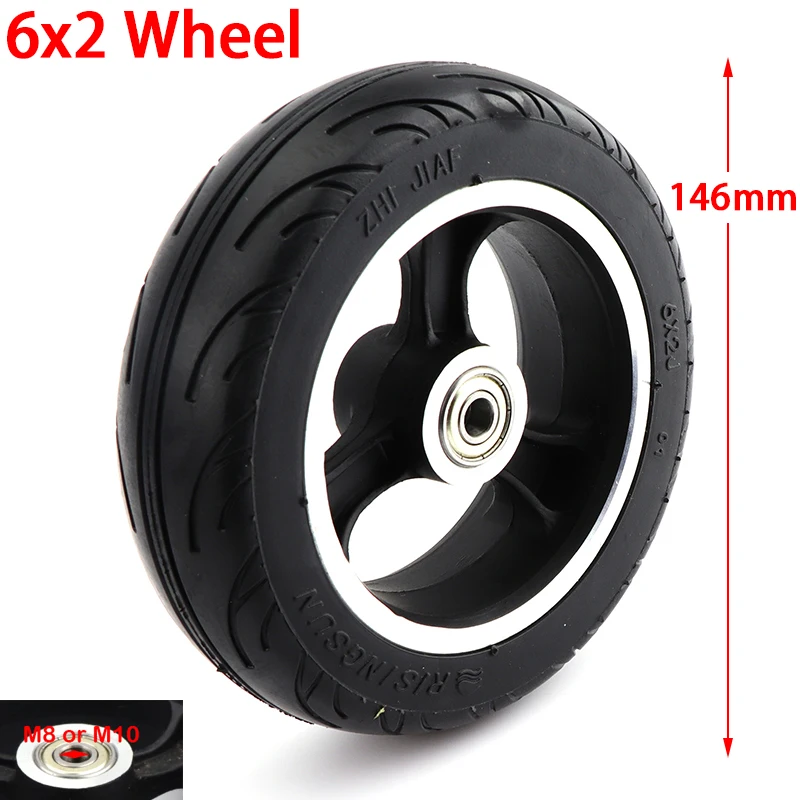 

6X2 Electric scooter solid tyre wheel 6 inch solid tire hub for Electric folding mini car, Wheel Chair Truck, Fast wheel F0