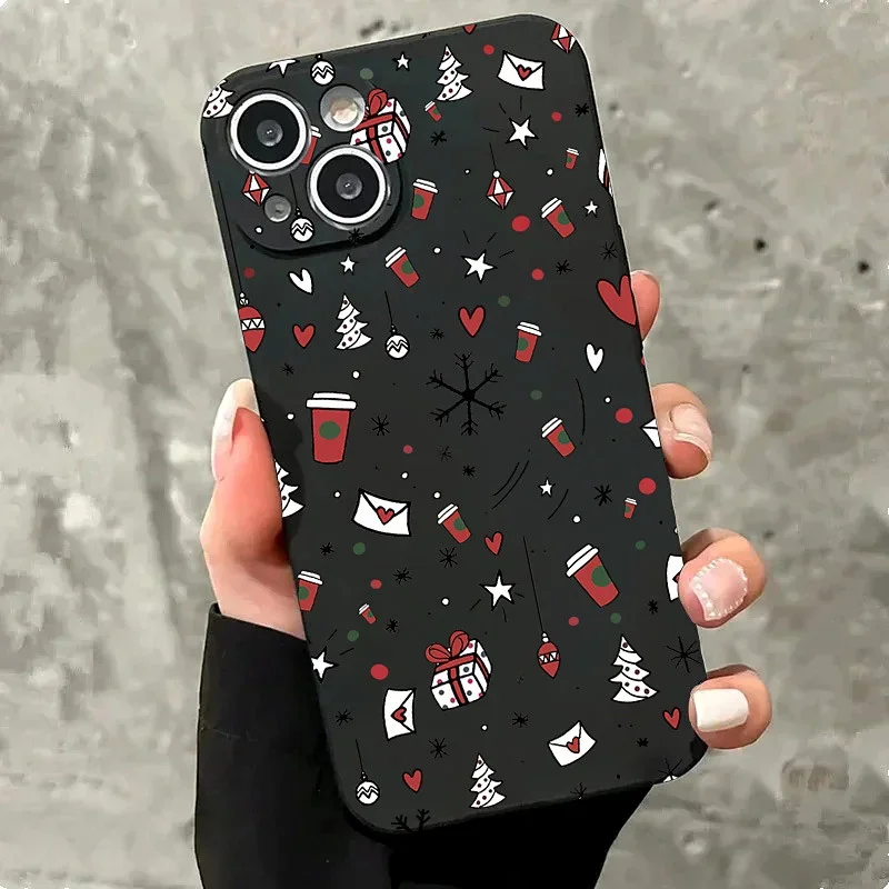 Креативный рождественский чехол для телефона с зимними снежинками для iPhone 16, 15, 14, 13, 12, 11 Pro Max XR XS MAX 7, 8 PLUS MINI, противоударный чехол (art.: 3920cb005f577) - 3920cb005f577