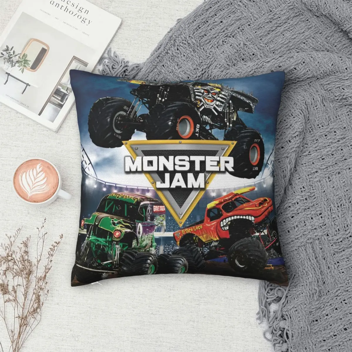 Наволочка Monster Jam Grave Digger Truck полиэстеровая наволочка декор домашний квадратный