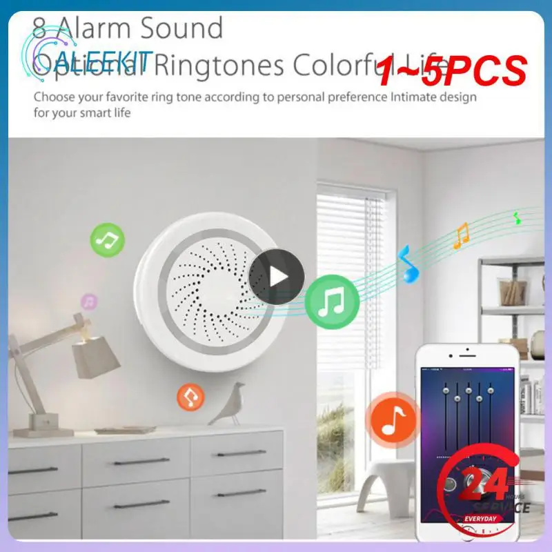 

1~5PCS Tuya Smart Life WiFi USB 100DB Siren Alarm Detector Wireless Sound Light Alert PIR Door Sensor Linkage Scenario Set Alexa