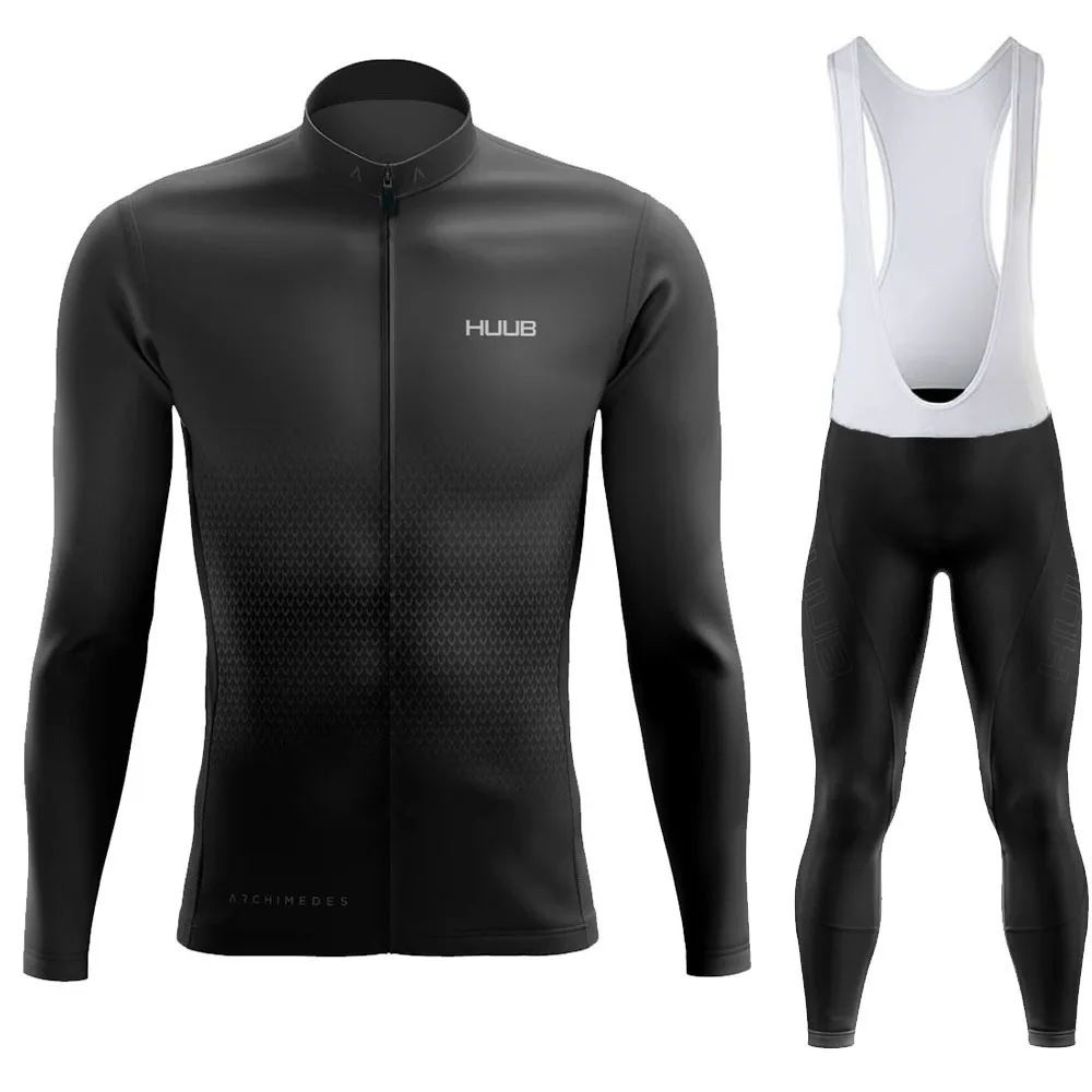 

2022 HUUB Cycling Jersey Set Breathable Cycling Clothing Autumn Spring Long Sleeve Men Road Bike Shirt Suit Bicycle Tights MTB