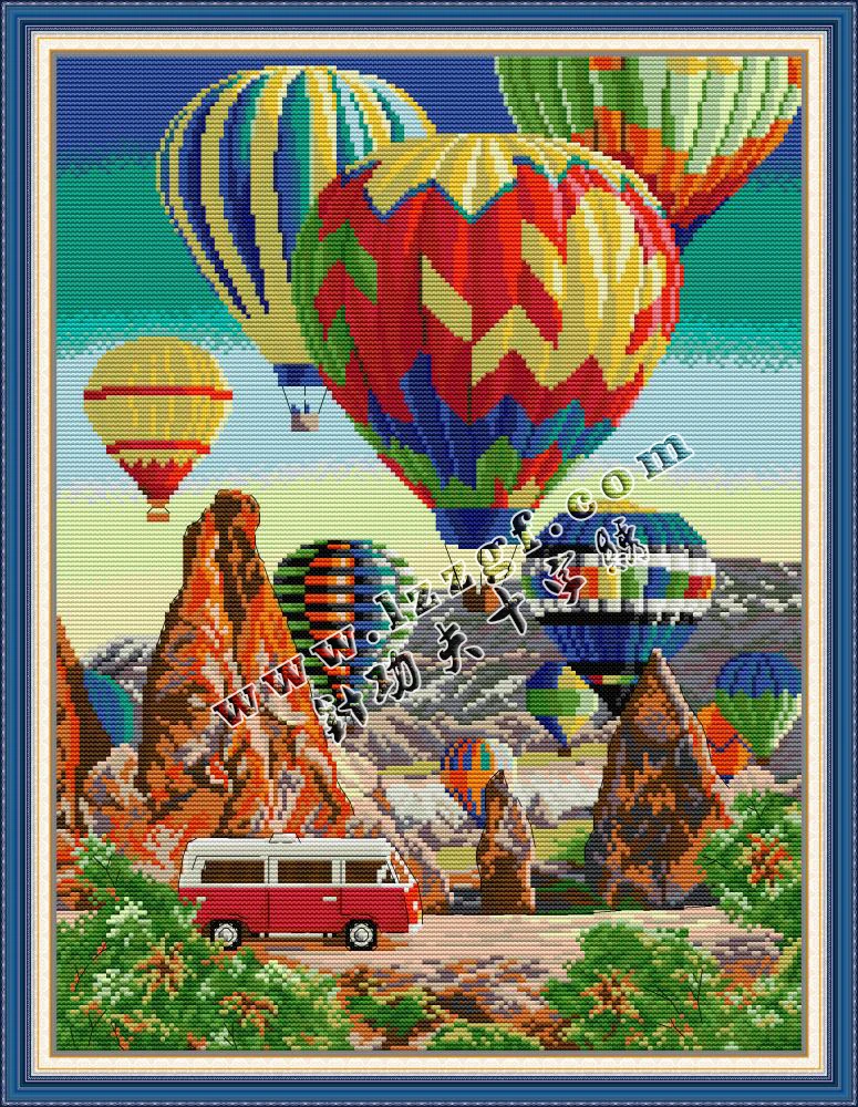 Полный набор для вышивки крестом красочный воздушных шариков штампованная