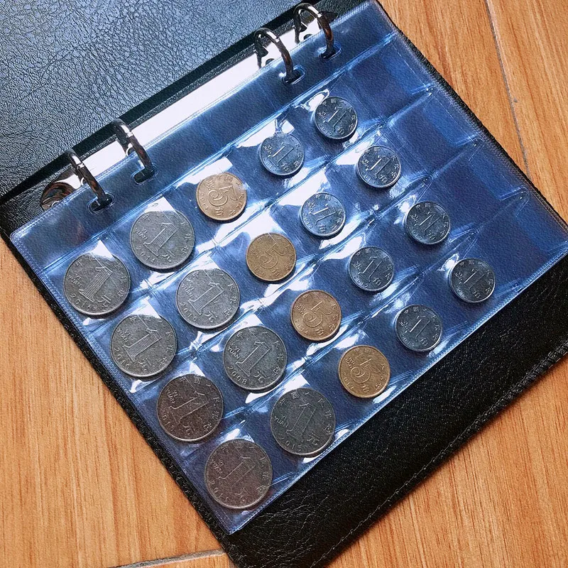 

Коллекция кожаных монет Альбом для монет памятные монеты Мини Пенни Карманы коллекционирование монет 480 монеты