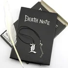 Набор из аниме Death Note, блокнот А5 из кожи, перо и ожерелье, блокнот для творчества и анимации