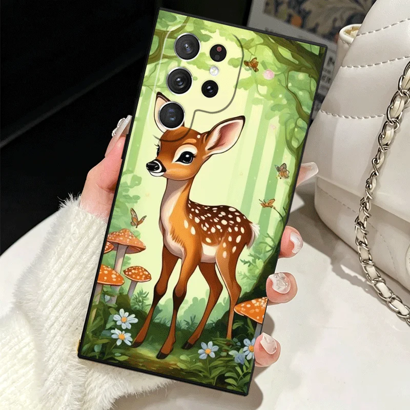 Фото Мягкий силиконовый чехол для Samsung Galaxy S25 S26 Ultra с рисунком оленя/лося, для S24 FE S23 S22 Plus S21 S20 + Edge Cover №5