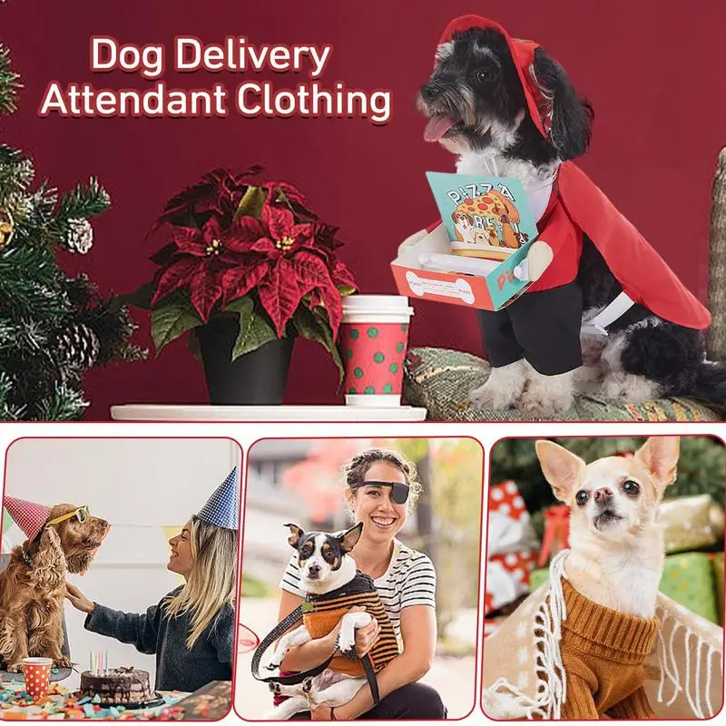 

Cosplay Dog Outfit Dog Pizza Delivery Costume Funny Christmas Clothes For Pets Funny Puppy Outfit For Daily Wear Christmas