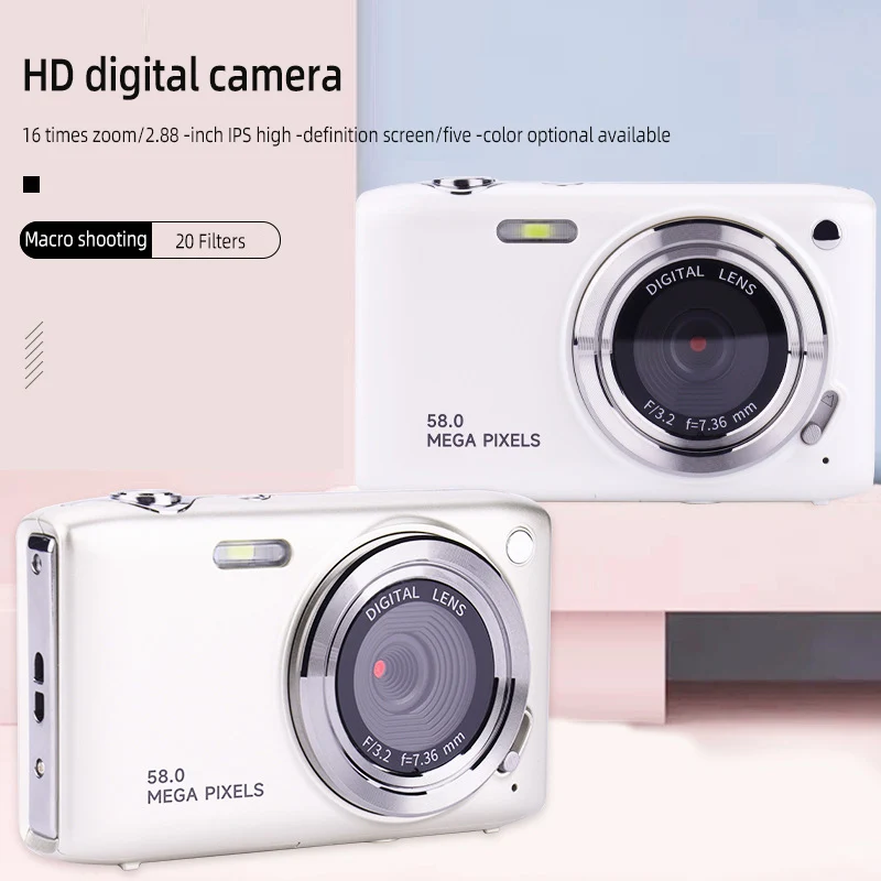 

New 4K HD Digital Camera 2.88-Inch 58MP 16X Zoom Student Entry-Level Campus Multi-Color Ccd Affordable Portable Digital Camera