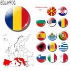 Флаг Румынии, 30 мм, стеклянный купол, магнит на холодильник, Южная Европа, Бухарест, брасов, Испания, Болгария, Италия, Ватикан, наклейки на холодильник