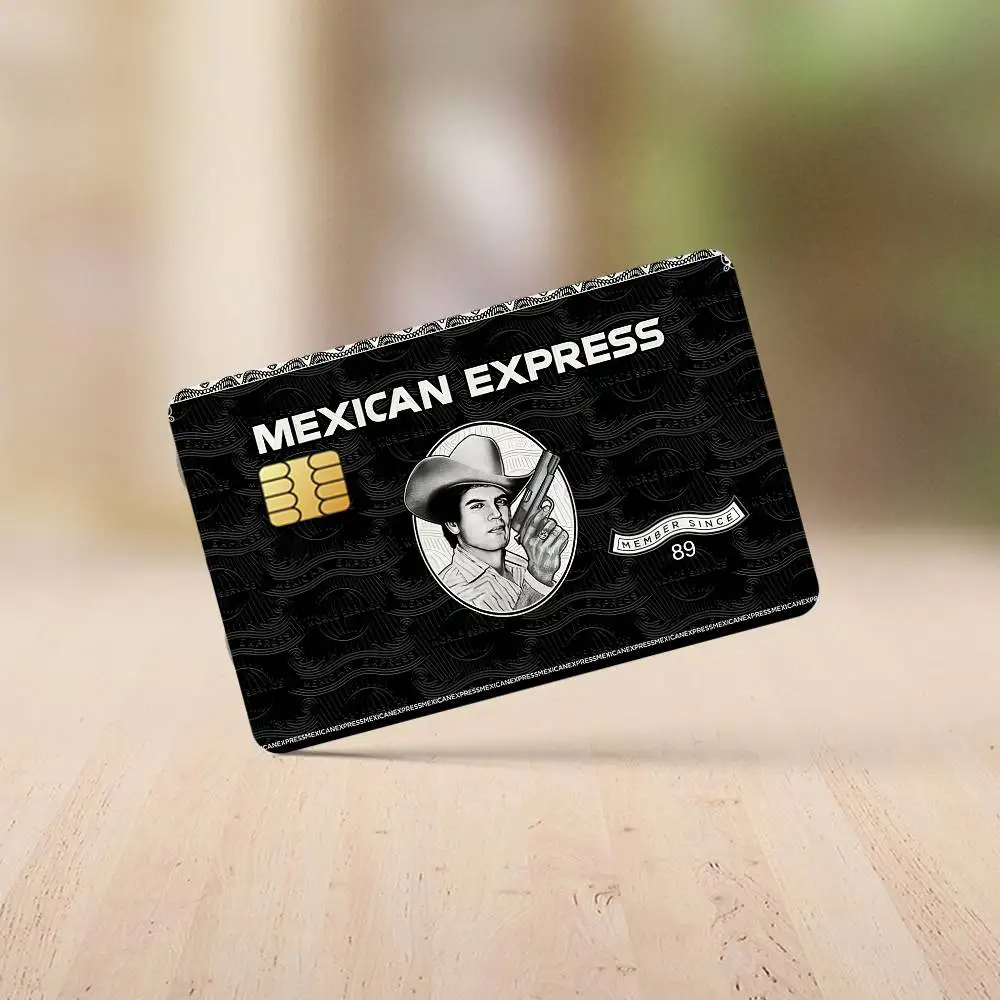 Фото Модные наклейки для кредитных карт M-Mexican E-Express-S, кожа для банковского дебета, декоративная защита, 4 шт., водонепроницаемые, против царапин №5