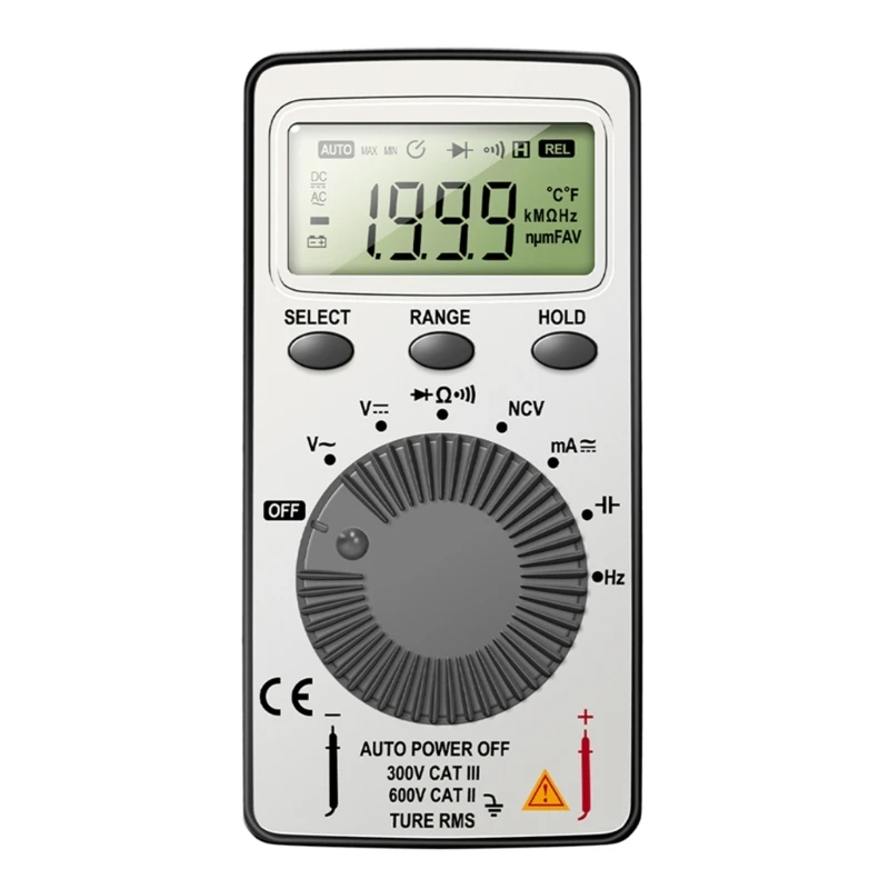 

N0HB Portable Multimeter 1999 Counts Digital Multimeter Voltmeter Auto-Ranging for Testing Voltage Current Resist Continue