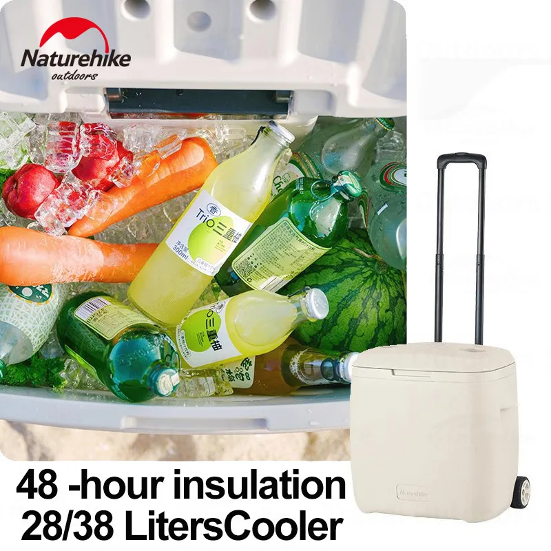 Insulated Container Cart Ice Box On Wheel 48h Thermal Drinks