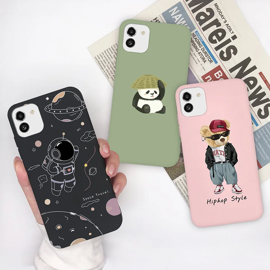 Чехол для Samsung A03 164 '' модные мягкие силиконовые чехлы телефонов с милым