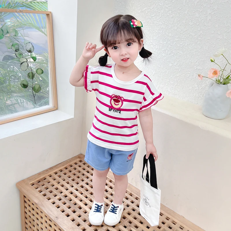 

SFYH- Baby Clothes Toddler Girl Clothes 0-5 -Years Old Summer Short-Sleeved Shorts Suit Baby Printed Shirt Two-Piece Suit