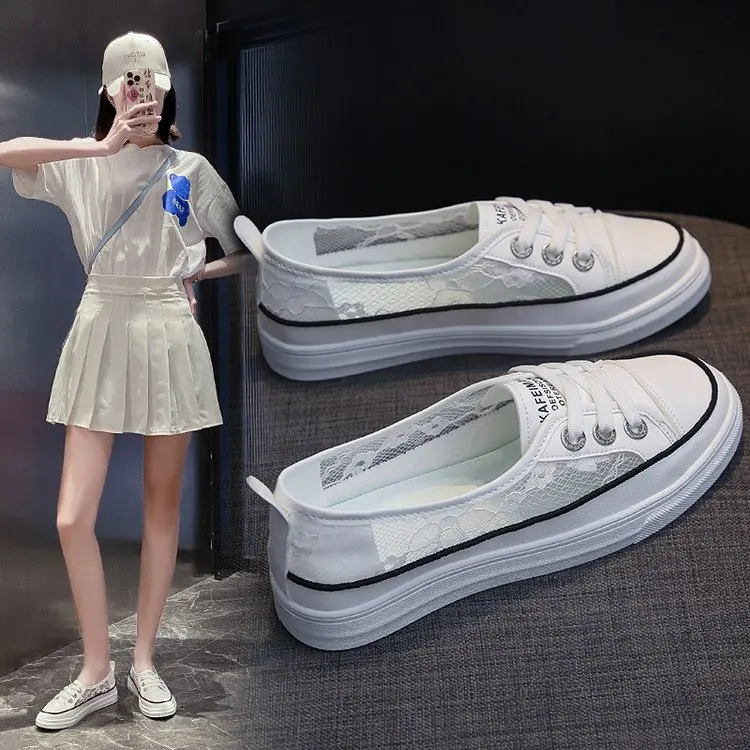

Women's Sneakers lace StitchingWomen's Sneakers 2022 New Sneakers Women's Platform Sneakers Solid Color Lace Up Flats