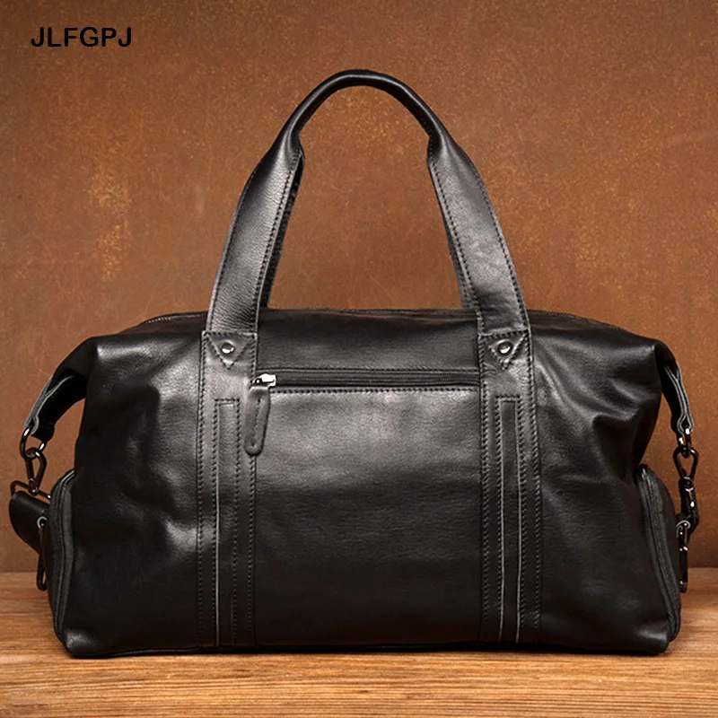 Men's New Genuine Leather Travel Handbag Top Layer Leather Large Capacity Business Leisure Outdoor Cross Body Computer Bag