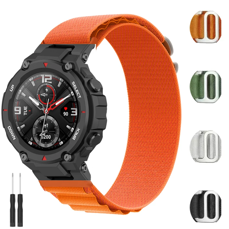 

Ремешок нейлоновый для смарт-часов Amazfit T-REX 2, Воздухопроницаемый Браслет Для Xiaomi Huami Amazfit T-Rex/T Rex Pro 2
