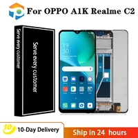 original for oppo a1k lcd display screen touch digitizer assembly for oppo realme c2 rmx1941cph1923 with frame replacement 6 1