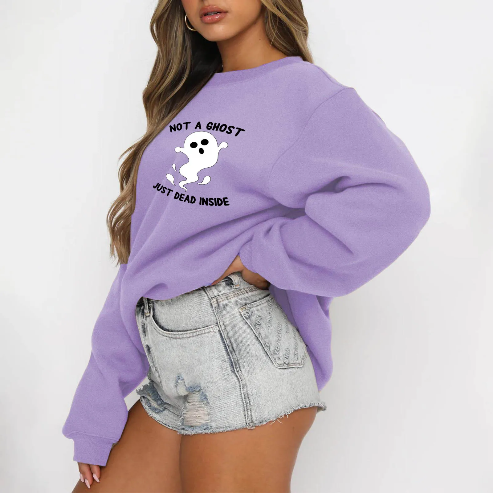 

Women's Fall And Winter Crew Neck Hoodie Out Shirt