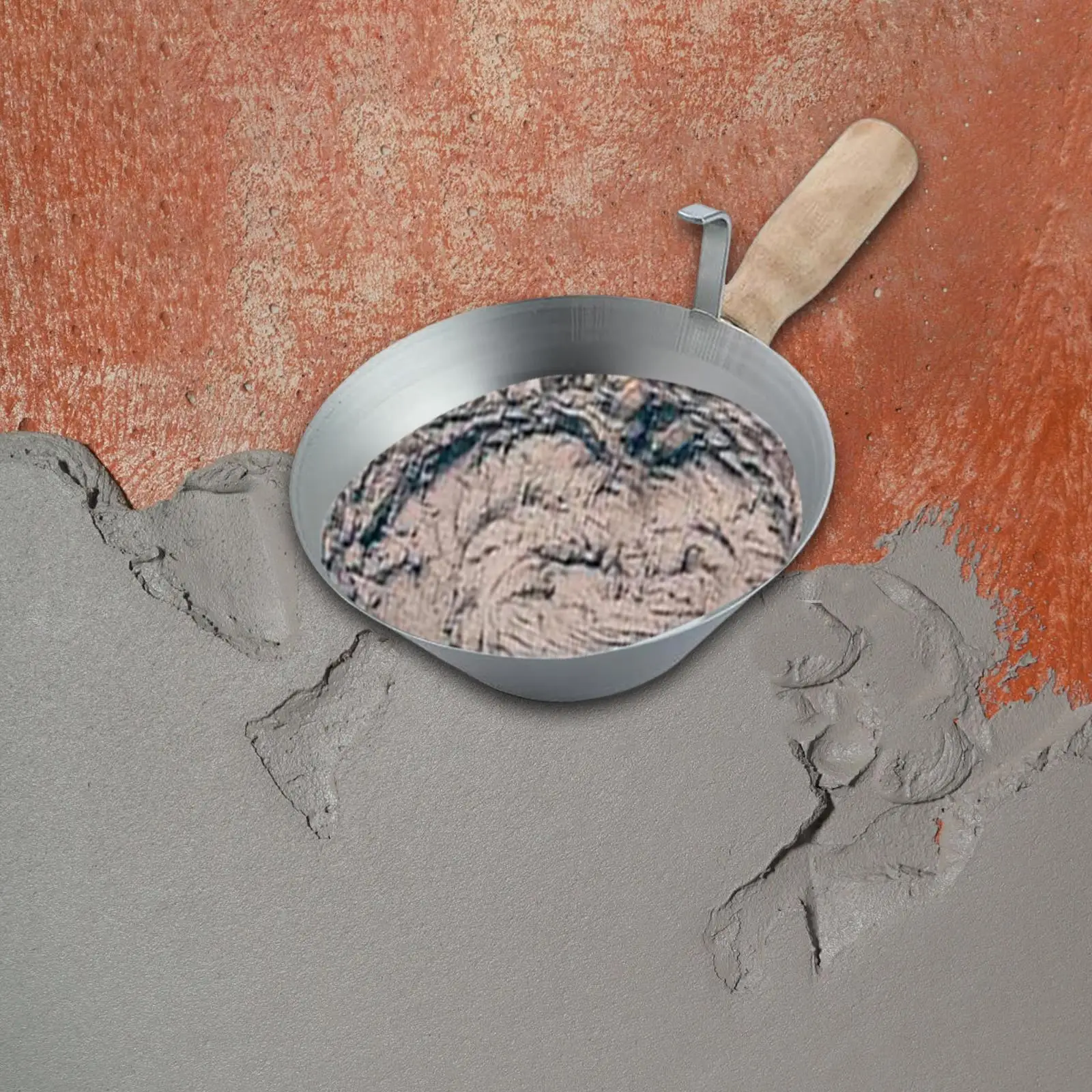 Ведро для цемента с деревянной ручкой Цементная чаша каменщика раствора ремонт