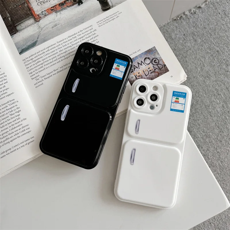 Простой и интересный холодильник подходит для Iphone 13/14, чехол для телефона Iphone12promax, чехол для телефона 11, мягкий чехол XS 7 8 Plus