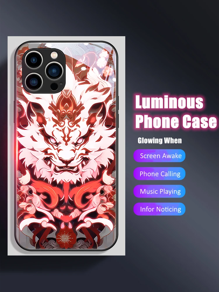

Traditional Style LED Light Glowing Luminous Phone Case Birthday Gift for Samsung S21 S22 S23 Note 10 20 A14 A54 A73 Plus Ultra