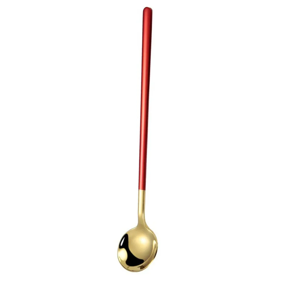 

1pcs 304 Stainless Steel Stirring Long Handle Coffee Spoon Round Head Ice Spoon Stirring Drinking Kitchen Flatware Accessories