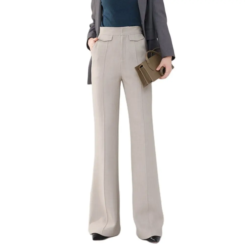 

Women elegant office lady flare pants high waist khaki boot cut long flared trousers for spring autumn winter s 4xl