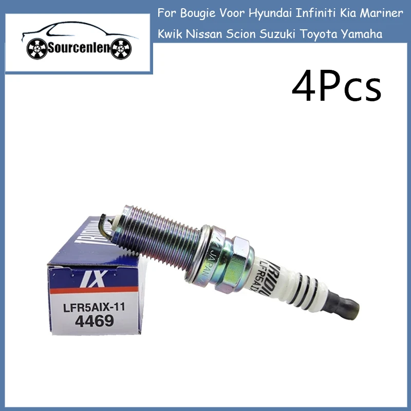 

4Pcs LFR5AIX-11 4469 Iridium Spark Plug for Bougie Voor Hyundai Infiniti Kia Mariner Kwik Nissan Scion Suzuki Toyota Yamaha