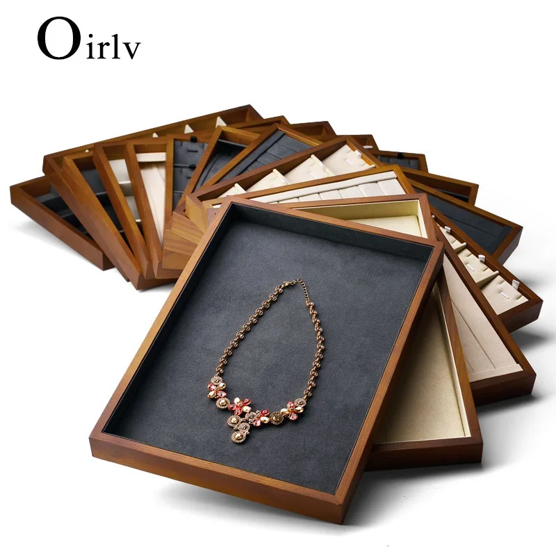 Поддон для ювелирных изделий Oirlv поддон демонстрации из массива дерева хранения