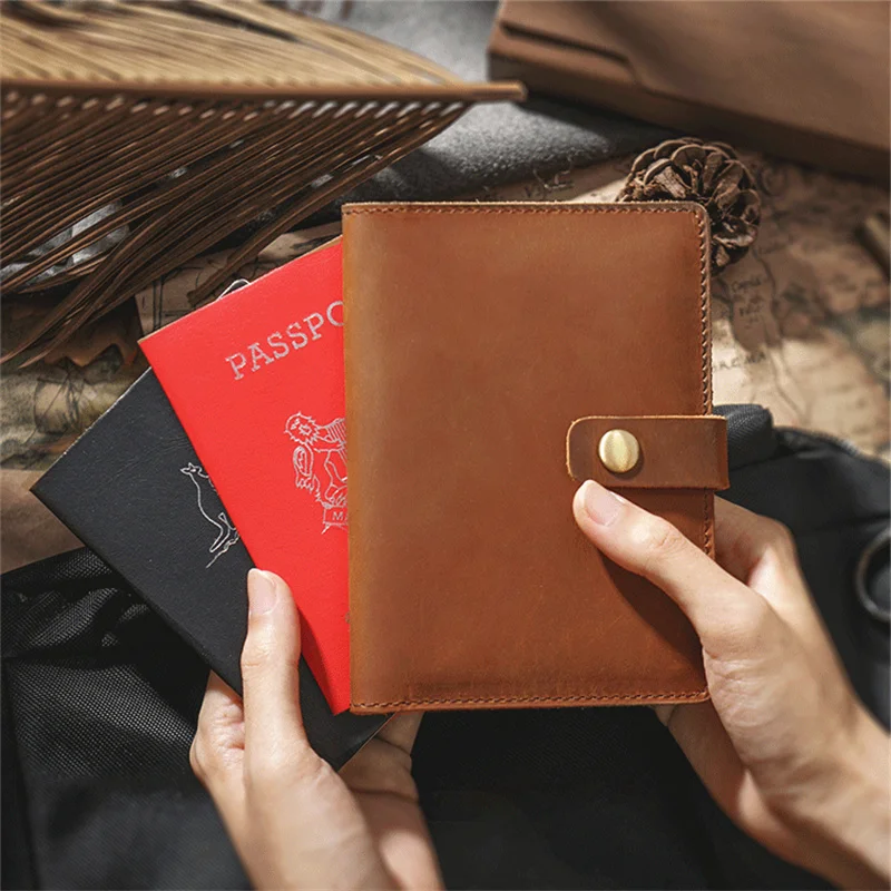 Leather Travel Passport Bag Convenient Multifunctional Document Bag Passport Holder Document Bag Storage Bag Ticket Holder 1 Pcs