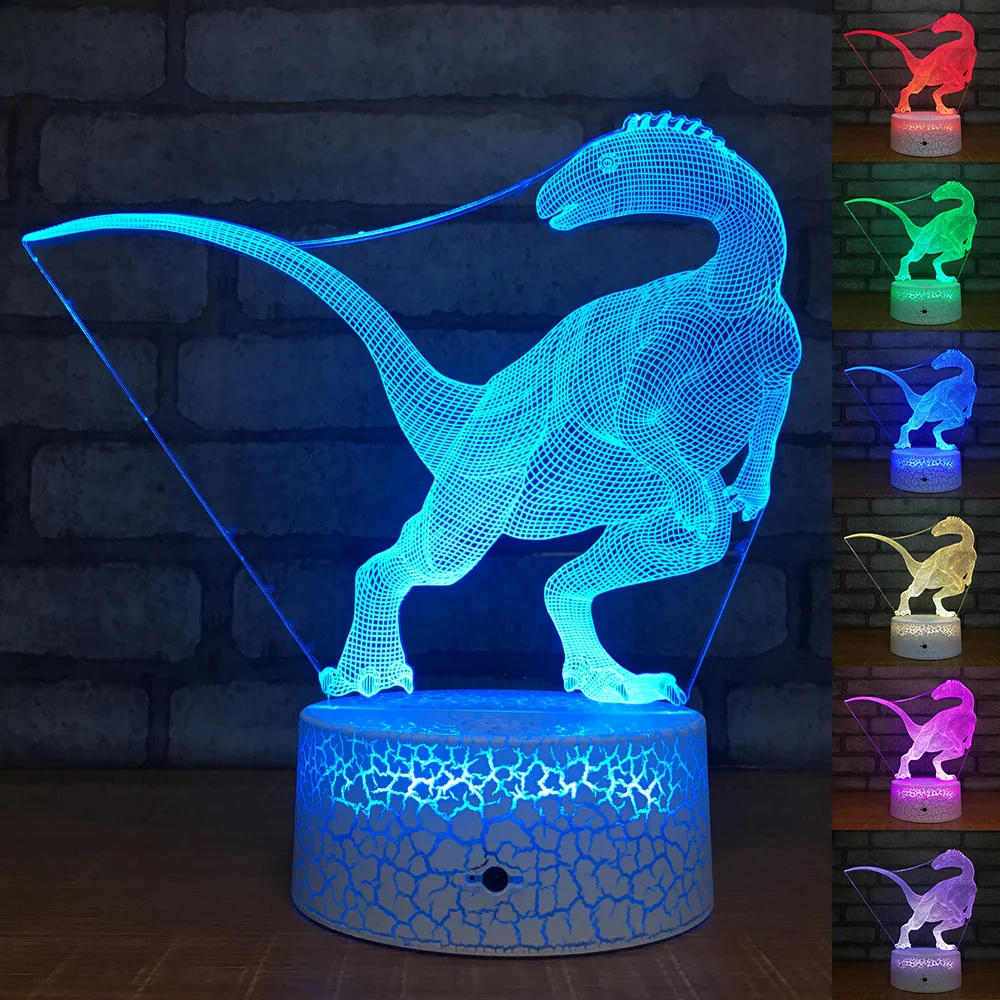 

Dinosaur 3d Lamp Illusion Night Lights Bedroom Decoration Bedside Lights Gift Toys for Kids Birthday Creative Animal Table Lamp