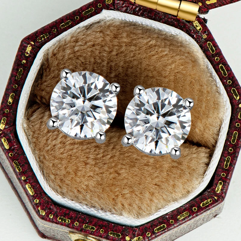 

Серьги из серебра 0,1 пробы с муассанитом, 3/4/5 мм, 0,5-925 карат