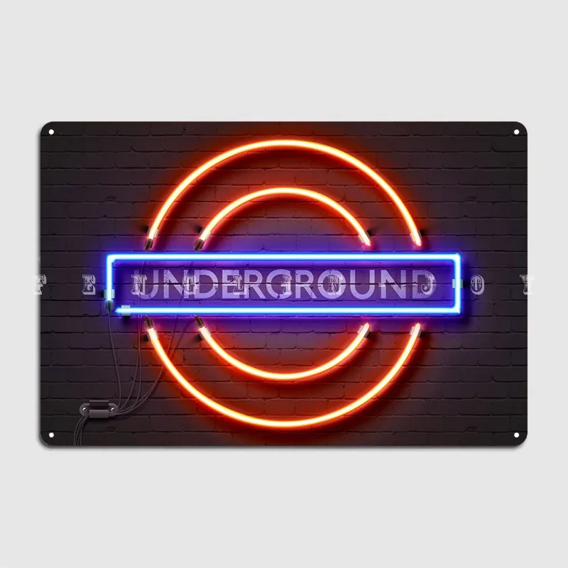 

Неоновый металлический плакат на стену, подземный Лондонский стеновой постер для паба, клуба, бара, Настенный декор, жестяные плакаты с выве...