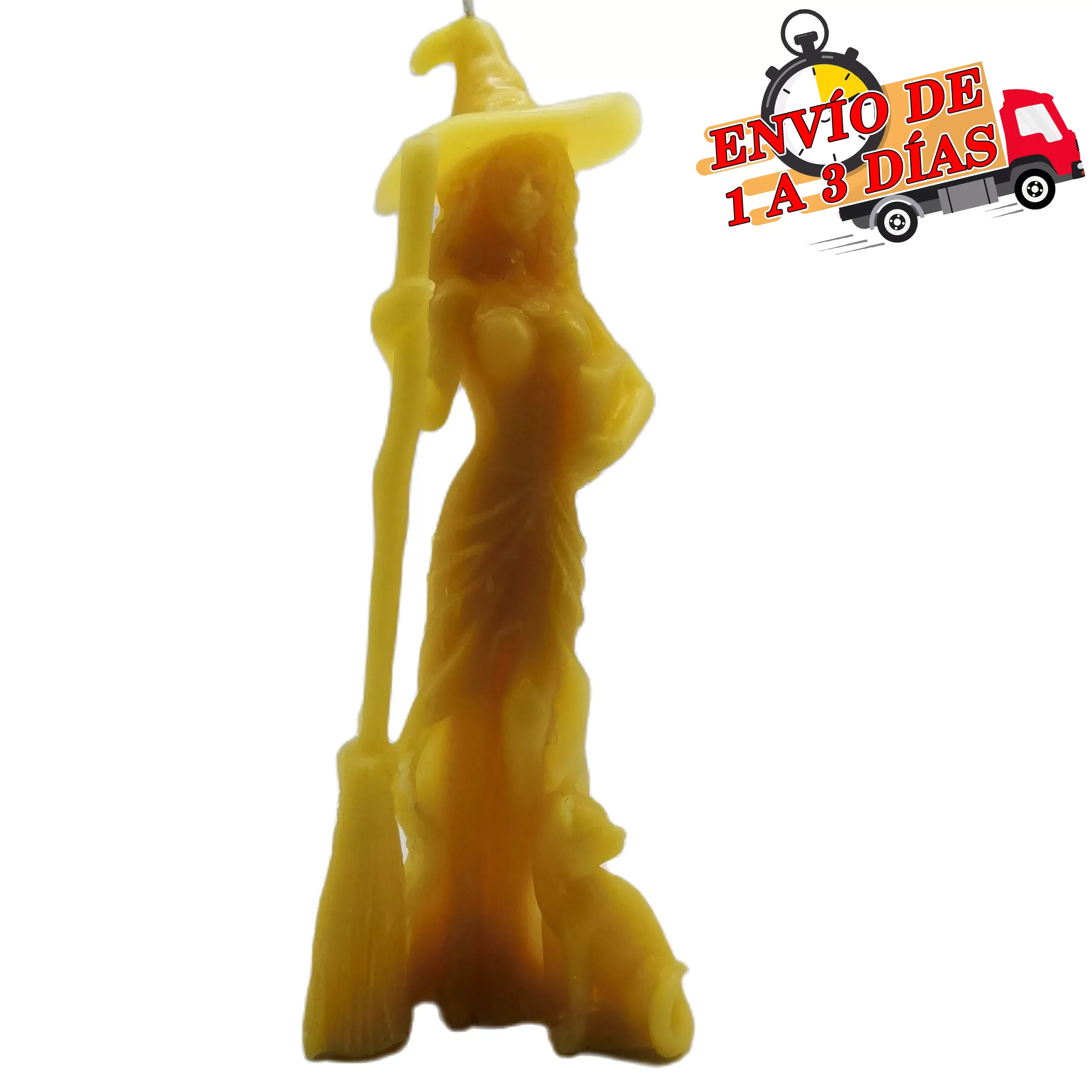

NEW IN Witch candle 18 CM height made with Natural beeswax the duration depends on the energies