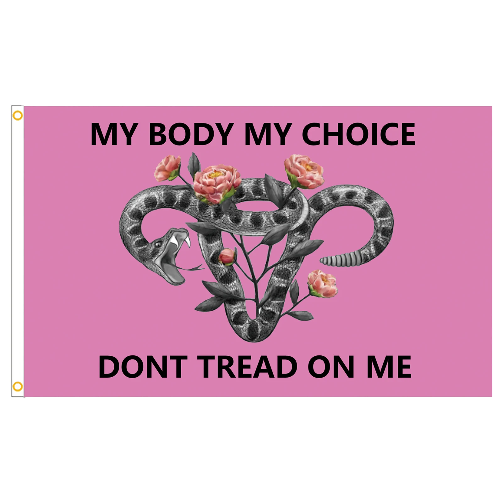 

My Body My Choice Abortion Flag Don't Tread On Me Woman Pro Choice Flag for Farmland Yard Lawn House