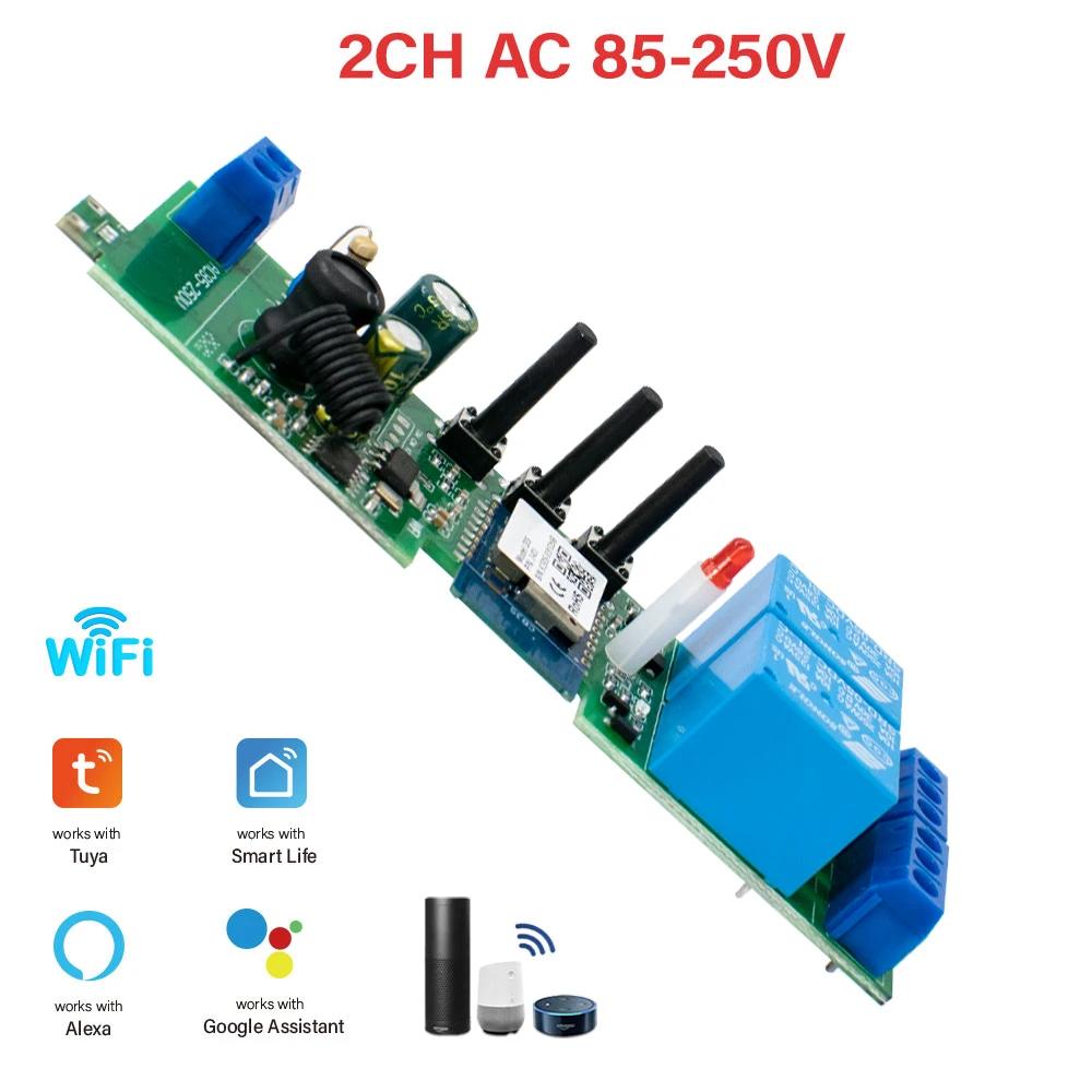 

Scimagic-RC Умный переключатель Tuya 2-канальный WiFi 220В