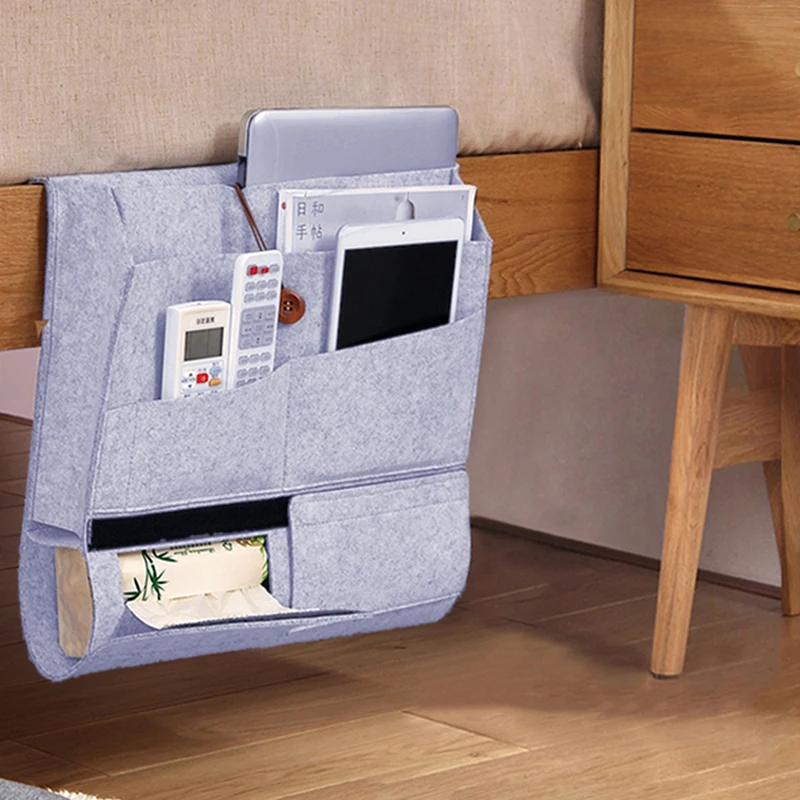 

Creative Felt Bedside Storage Bag Bedroom Storage Organizer Magazine Pouch Tissue Box Finishing Bags Wall Phone Holder Pocket