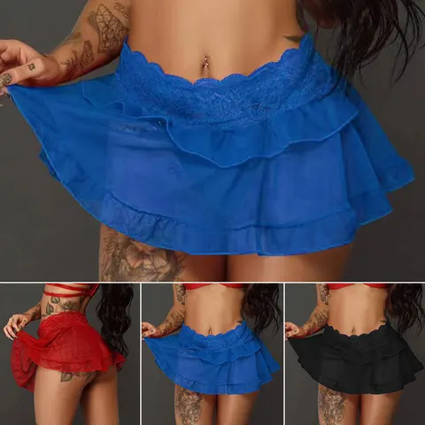 Ultra Mini Sexy Women Skirt Faux Lace Casual New Above Knee Black Hot Short Summer Autumn Fashion Dance Lady Party Club Wear