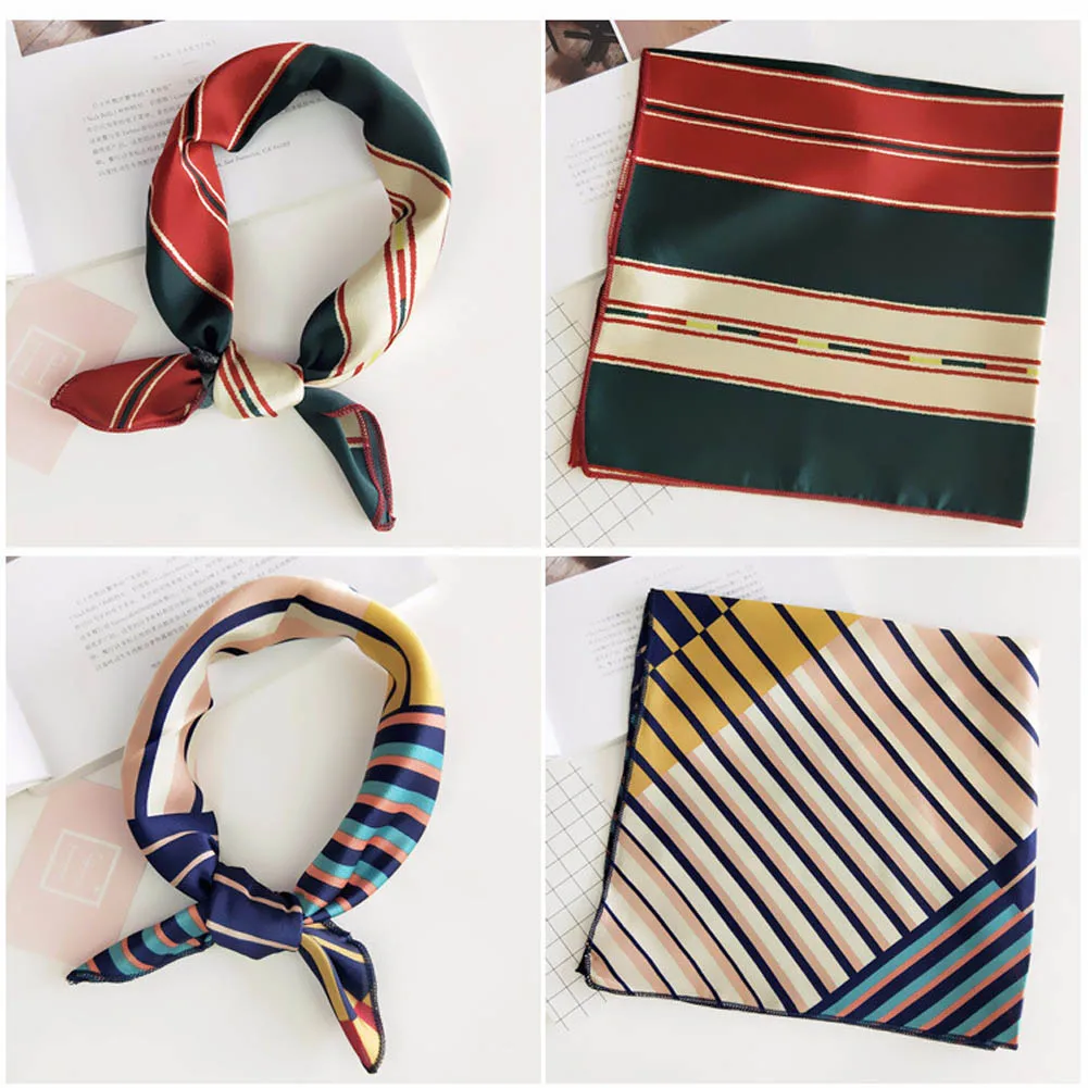 

50X50CM Fashion Women Square Scarf All-match Wraps Elegant Floral Dot Spring Summer Head Neck Hair Tie Band Neckerchief