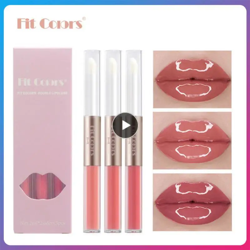 

Lip Oil Lipgloss 6 Colors Mirror Water Lipgloss Double-ended Lip Gloss Non-stick Cup Lip Glaze Lips Makeup Liquid Lipstick